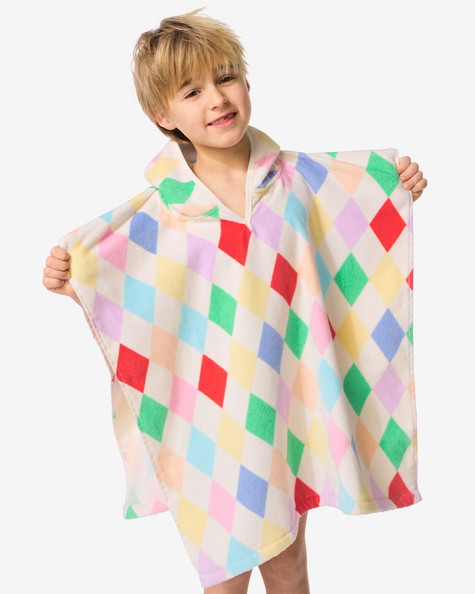 poncho enfant 60x60cm velours cirque - 5200263 - HEMA
