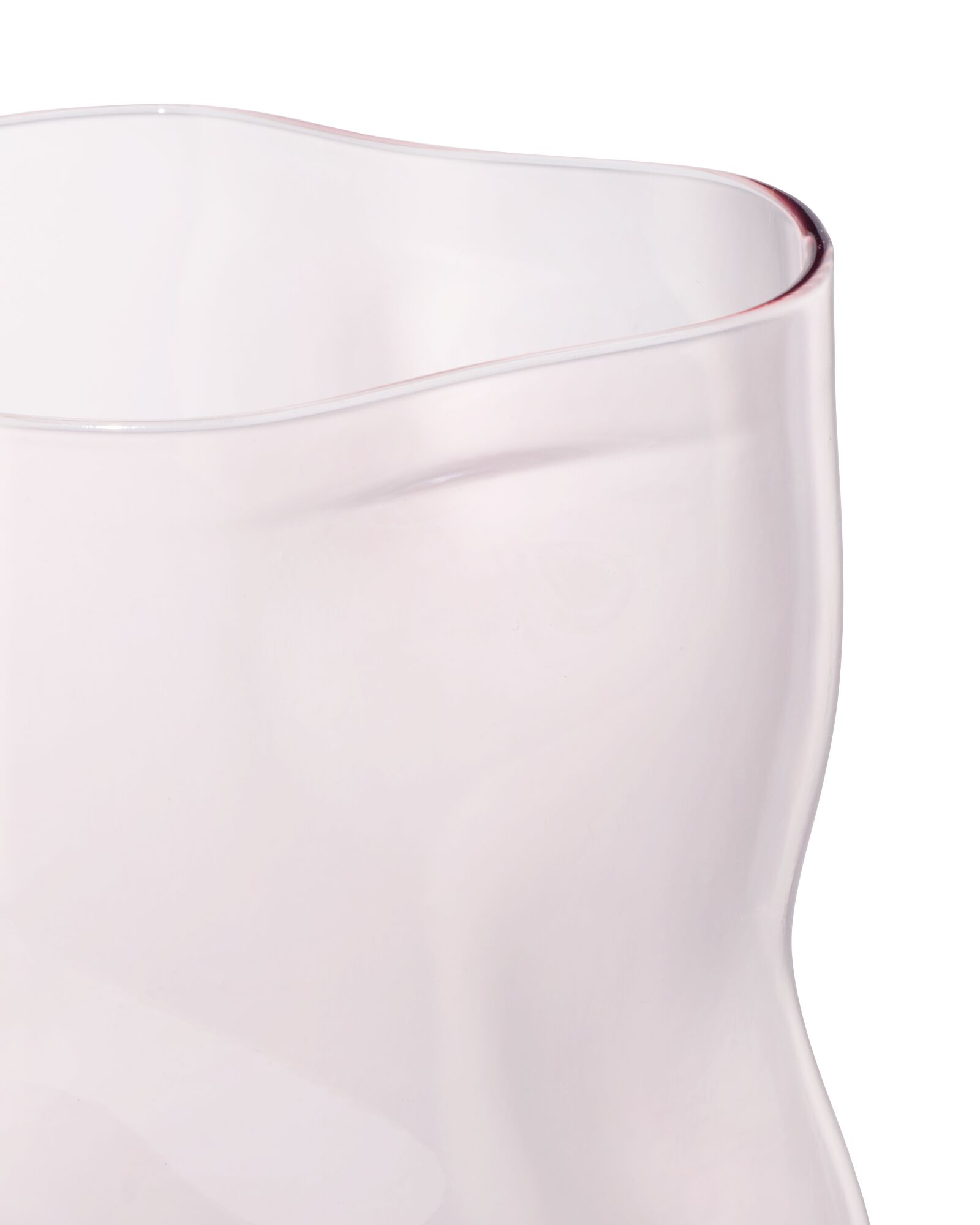 vaas ⌀10x26cm glas organisch roze - 13326022 - HEMA