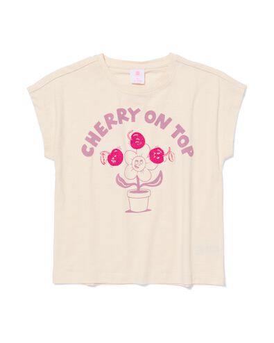 kinder T-shirt kersen ecru ecru - 30843125ECRU - HEMA