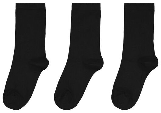 3er-Pack Damen-Socken, Biobaumwolle schwarz schwarz - 1000025214 - HEMA