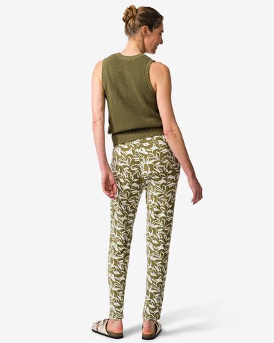 damesbroek Mila regular fit bladeren groen groen - 36202750GREEN - HEMA