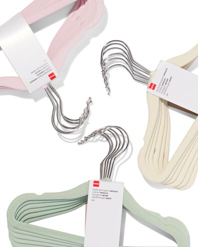 6er-Pack Kinder-Kleiderb&uuml;gel, Velours, rosa - 39800015 - HEMA