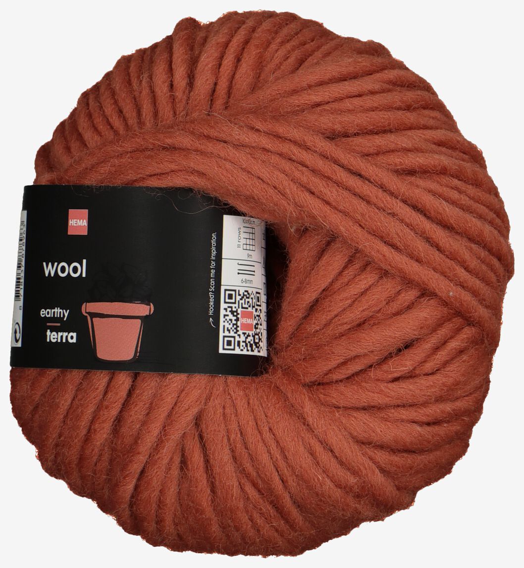 fil de laine 50g terracotta terra laine - 1400219 - HEMA