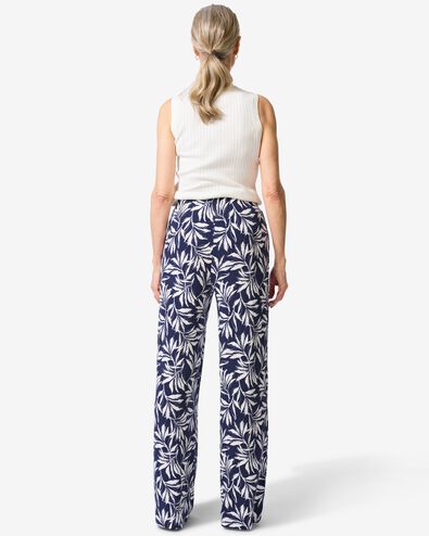 Damenhose Mila, Wide Fit, Jersey, Bl&auml;tter dunkelblau dunkelblau - 36203530DARKBLUE - HEMA