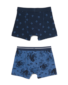 kinder boxers katoen stretch zee - 2 stuks donkerblauw donkerblauw - 1000030380 - HEMA