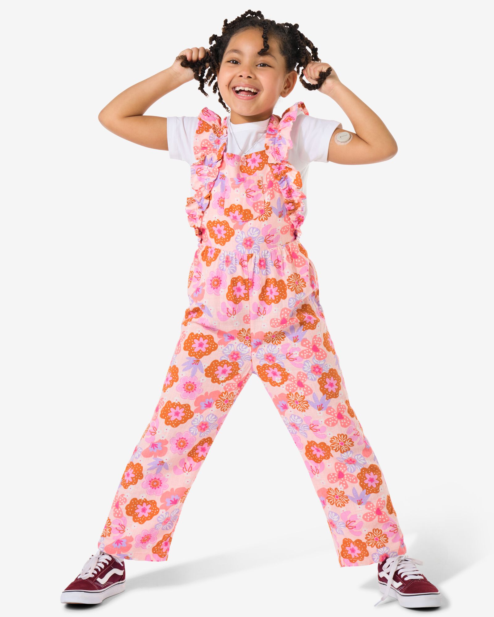kinderjumpsuit bloemen roze roze - 30863912PINK - HEMA