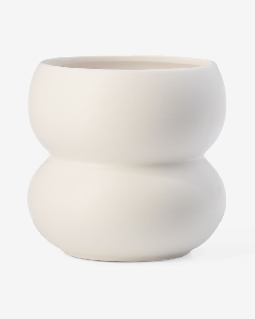 Blumentopf, Keramik, Ø 10 x 11.5 cm, weiß - 13323082 - HEMA