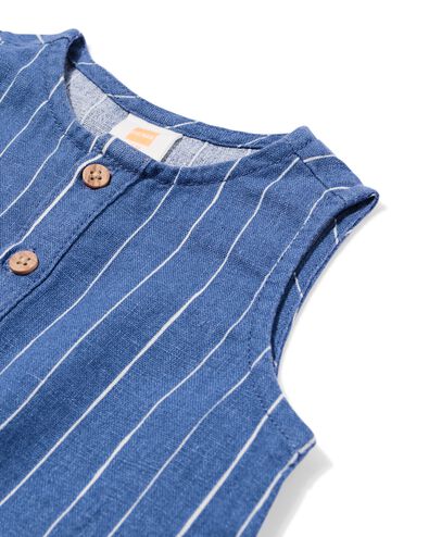 babyjumpsuit linnen strepen blauw blauw - 33186270BLUE - HEMA