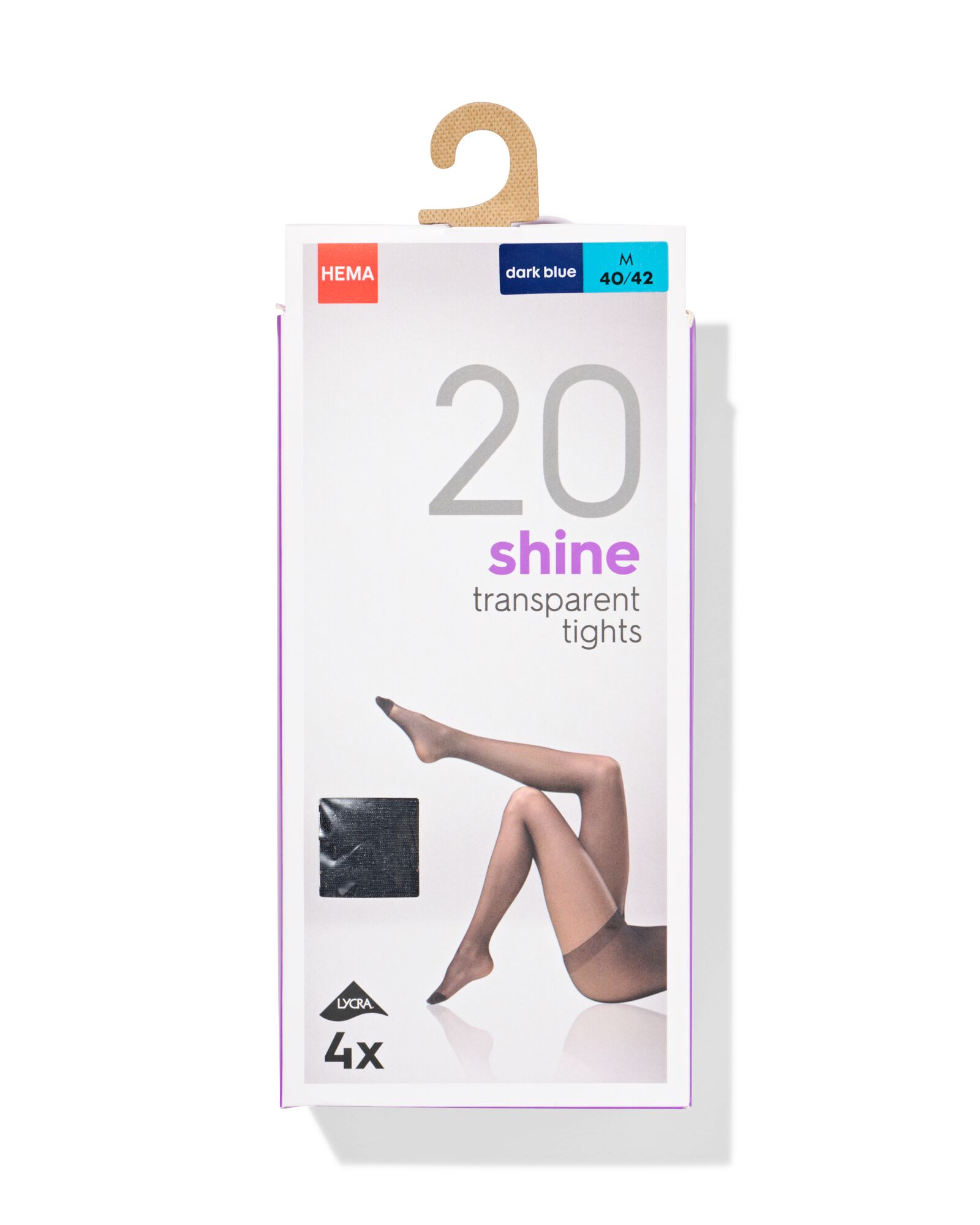 panty's glans transparant 20denier - 4 stuks donkerblauw donkerblauw - 4060165DARKBLUE - HEMA