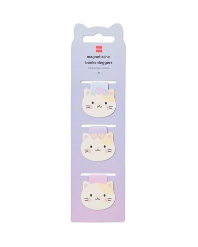 magnetische boekenleggers 21.5x6cm kat - 3 stuks - 14800552 - HEMA