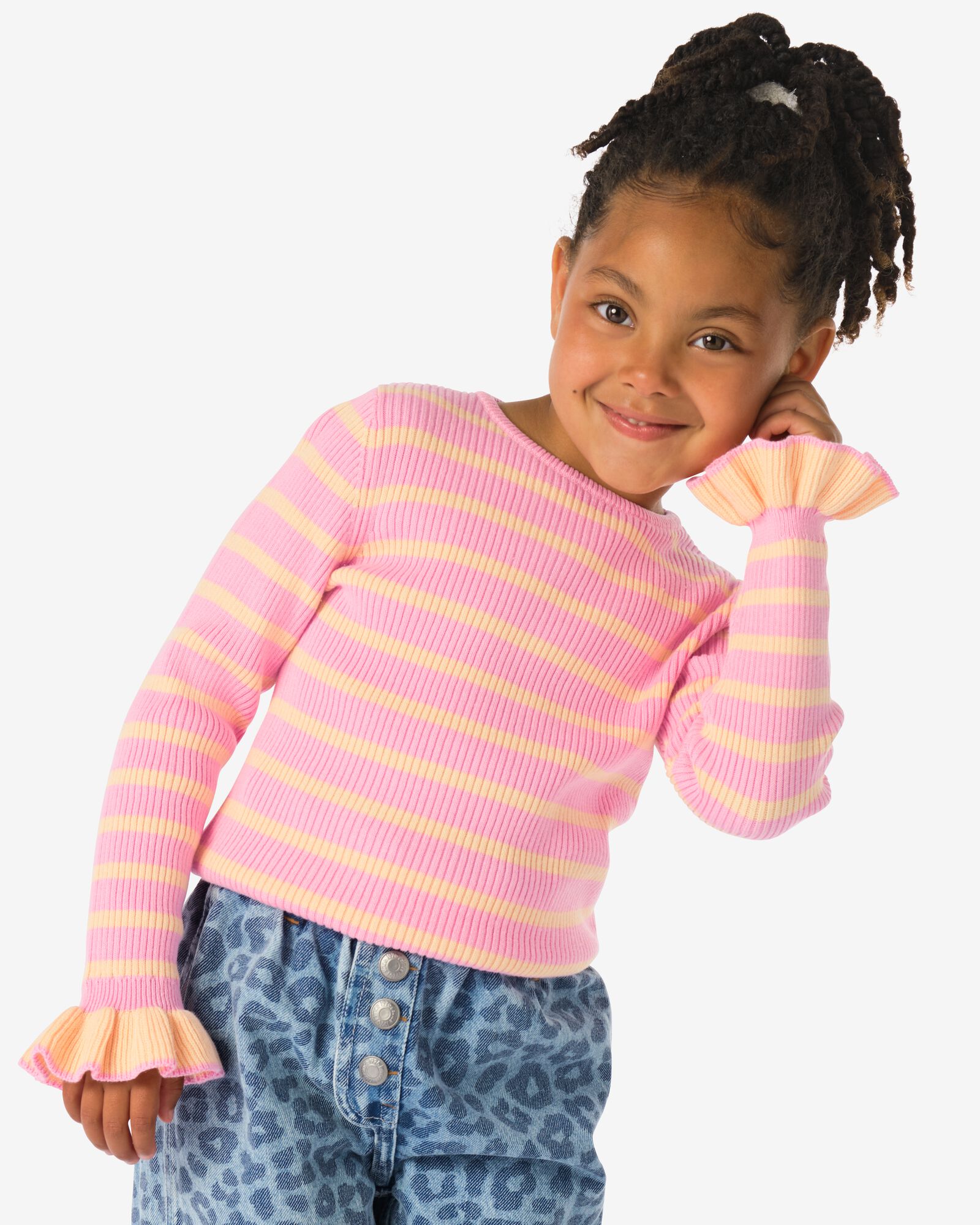 pull c&ocirc;tel&eacute; ray&eacute; enfant rose rose - 30827021PINK - HEMA