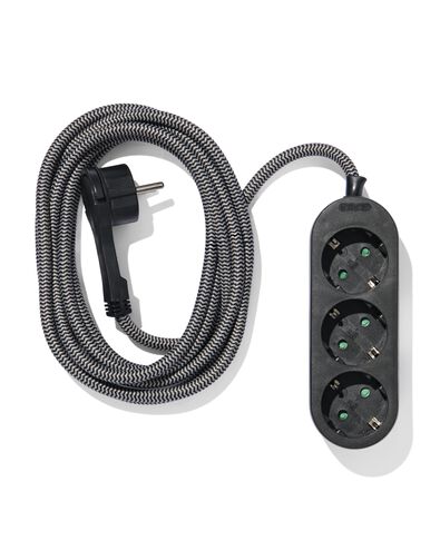 bloc multiprise 3 prises 3m noir - 81010014 - HEMA