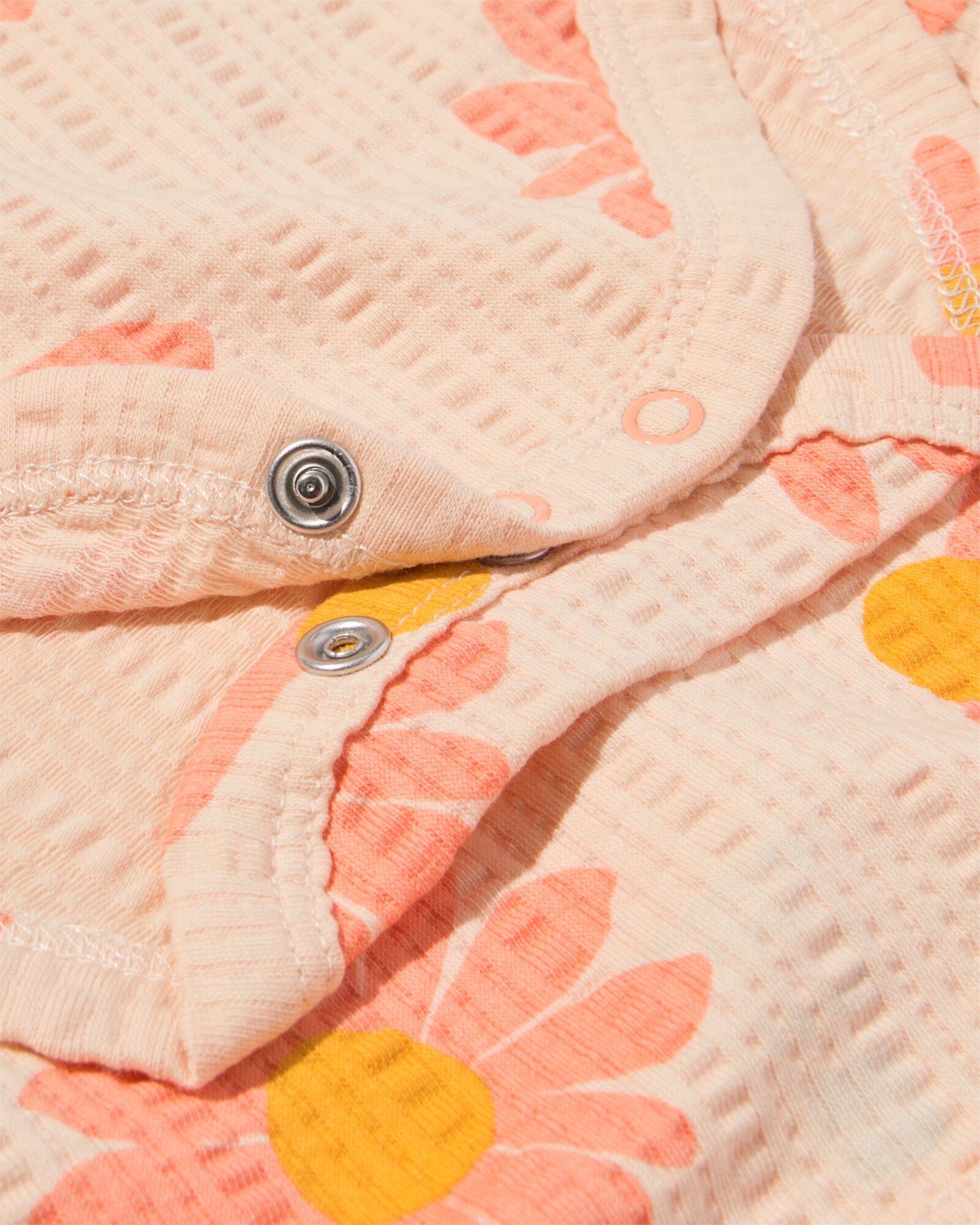 body coton bio extensible gaufr&eacute; avec fleurs rose - 33311330PINK - HEMA