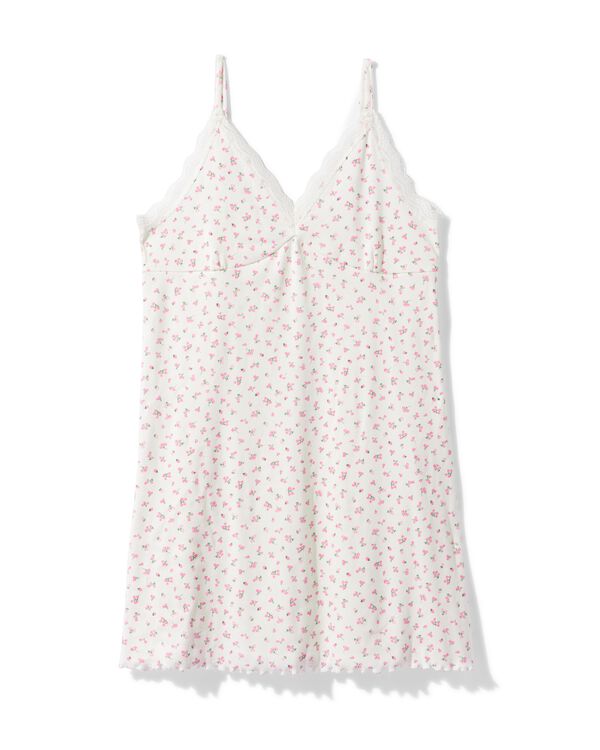 chemise de nuit femme c&ocirc;tel&eacute;e fleurs naturel naturel - 23401455NATURAL - HEMA