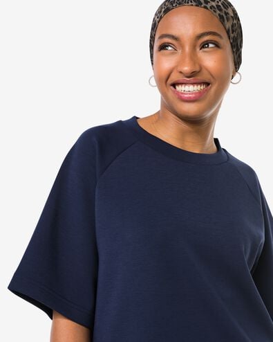 Damen-T-Shirt Elly, entspannte Passform, Jersey dunkelblau dunkelblau - 36206830DARKBLUE - HEMA