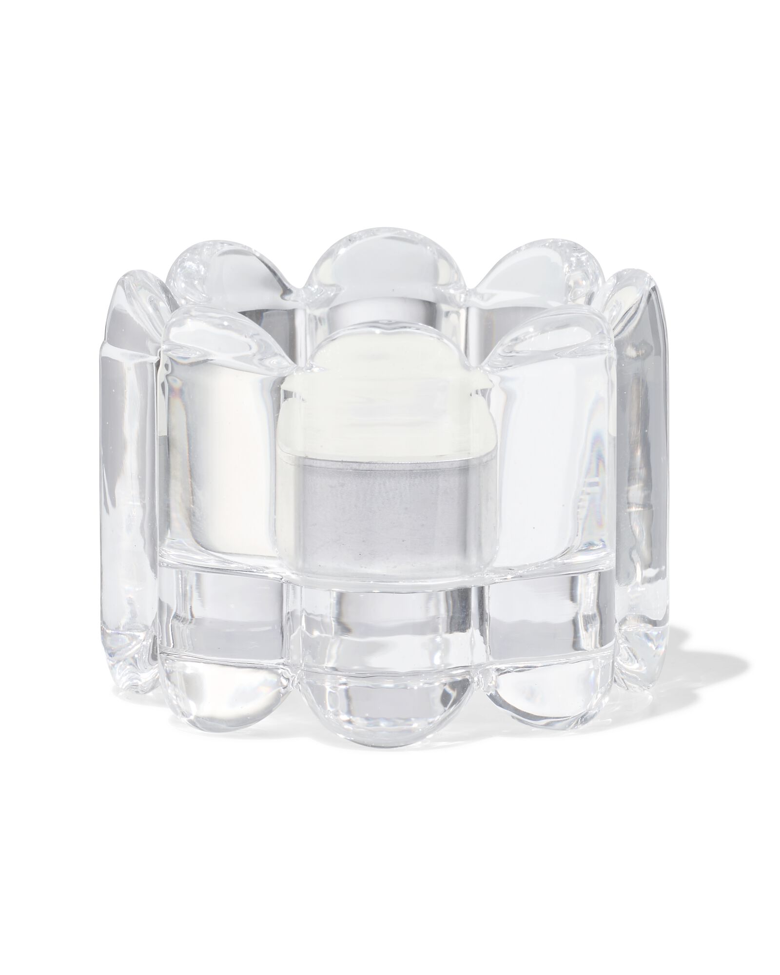 Teelichthalter aus Glas XS geriffelt, transparent - 13324182 - HEMA