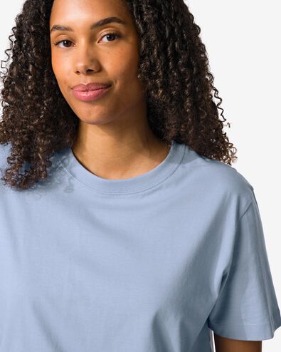 dames T-shirt Larissa regular fit  lichtblauw lichtblauw - 36302960LIGHTBLUE - HEMA