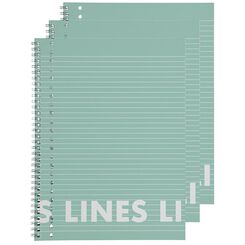 3 cahiers à spirale menthe A4 lignés - 14101642 - HEMA