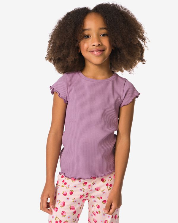 t-shirt c&ocirc;tel&eacute; enfant violet fonc&eacute; violet fonc&eacute; - 30846426DARKPURPLE - HEMA