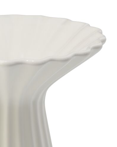 vase ⌀17x21cm c&eacute;ramique nervur&eacute; col blanc - 13326013 - HEMA