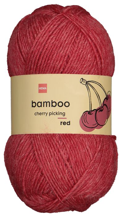 garen wol bamboe 100gram rood - 1400224 - HEMA