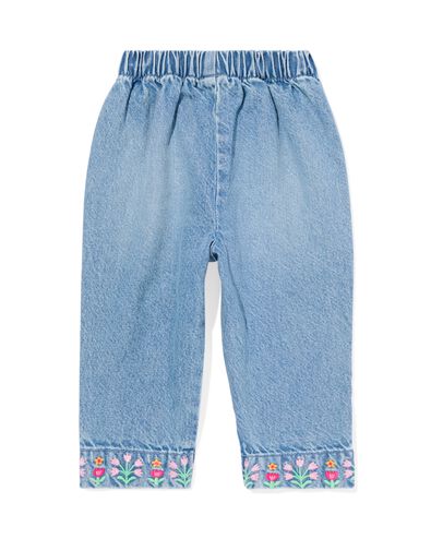 babybroek loose fit bloemen denim - 33058870DENIM - HEMA