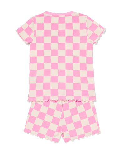Kinder-Kurzpyjama, gerippt, Karomuster rosa - 23002960PINK - HEMA