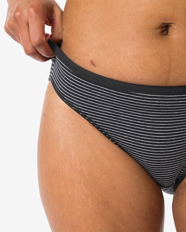 dames slips stretch katoen - 2 stuks zwart/wit zwart/wit - 19620900BLACKWHITE - HEMA