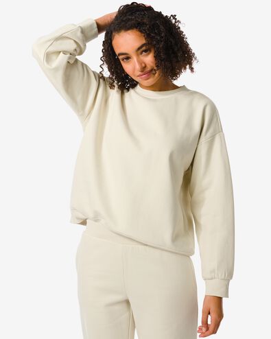Damen-Sweatshirt Elsa eierschalenfarben M - 36253252 - HEMA