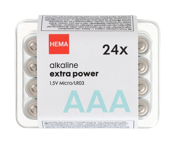 24 piles alcalines AAA extra power - 41290260 - HEMA