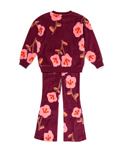 kinder kledingset trui en legging bloemen bordeauxrood - 30835805BURGUNDYRED - HEMA