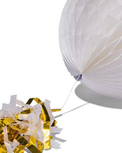 décoration en papier alvéolé ballon blanc doré Ø30cm - 14280214 - HEMA