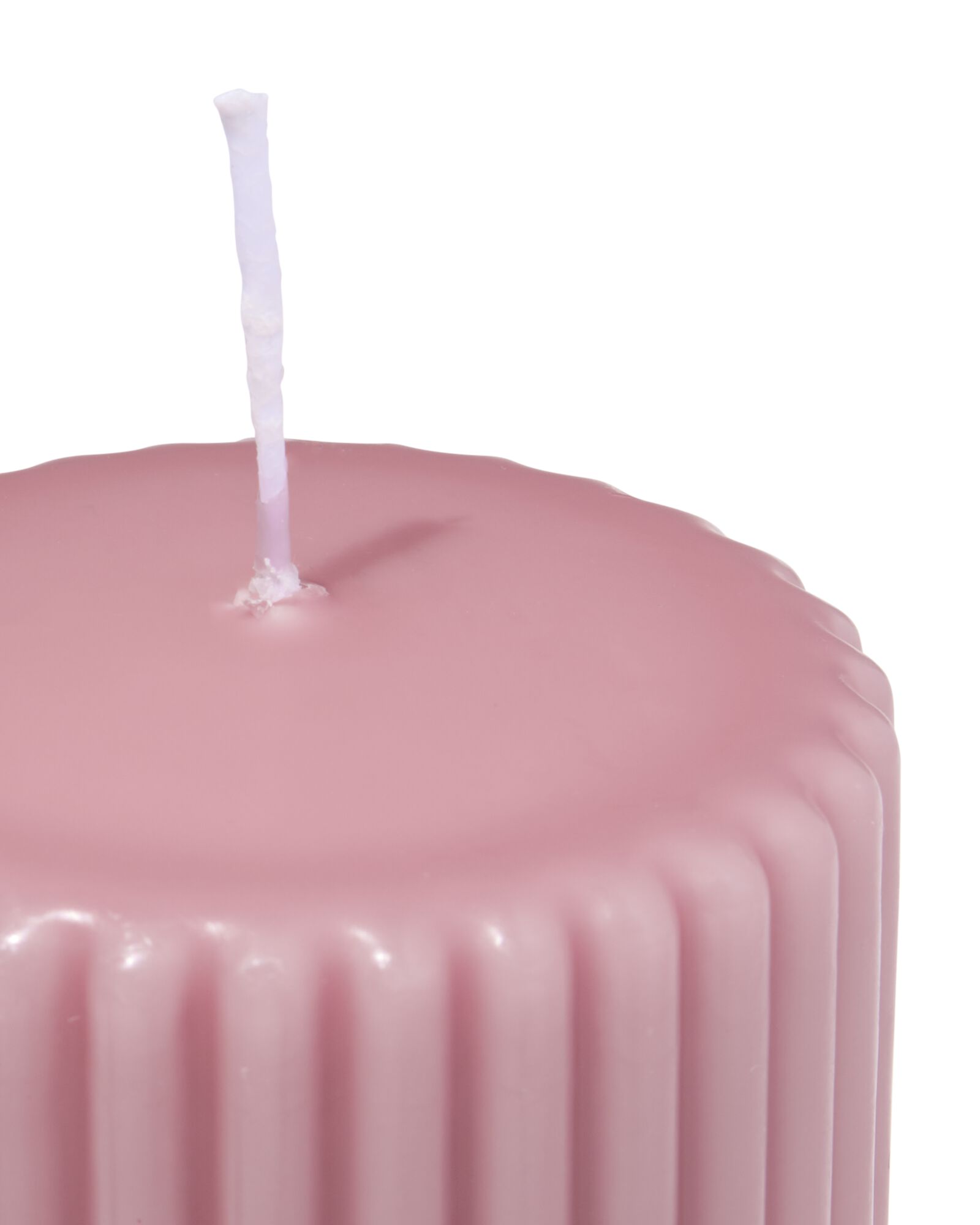 bougie pilier nervur&eacute;e rose 7 x 13 - 13509034 - HEMA
