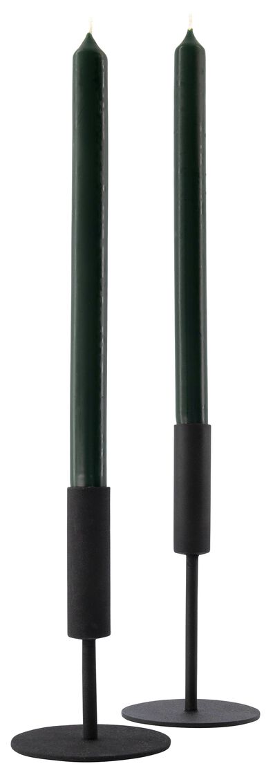 12er-Pack lange Haushaltskerzen, Ø 2.2 x 29 cm, dunkelgrün - 13501852 - HEMA