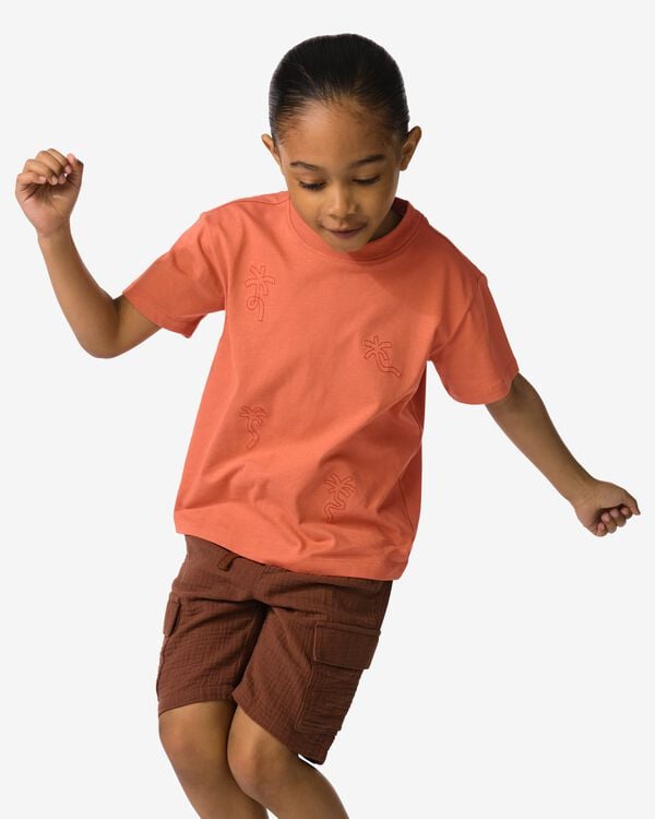 t-shirt enfant palmier marron marron - 30717703BROWN - HEMA