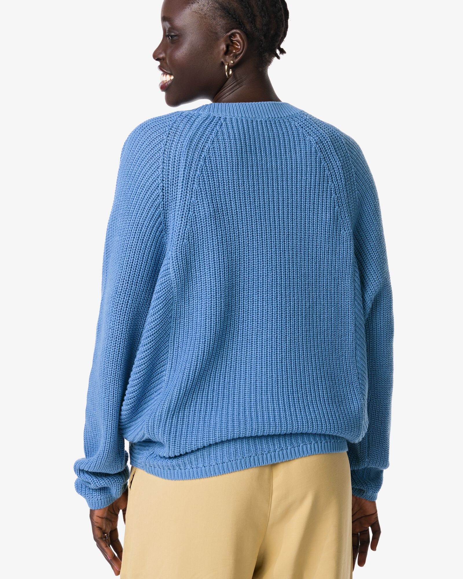 damestrui Olena fijngebreid blauw blauw - 36207020BLUE - HEMA