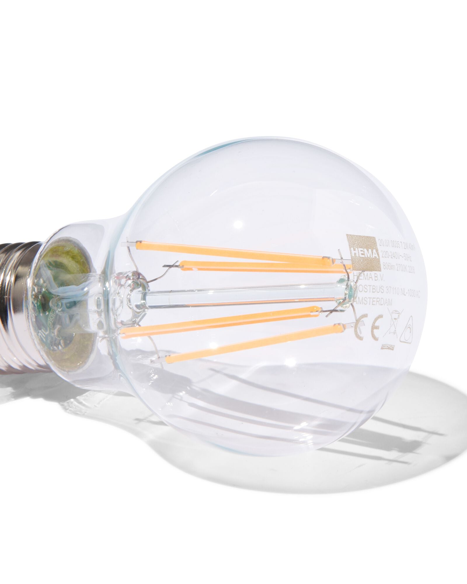 led poire clear E27 4,9W 806lm dim - 20000076 - HEMA