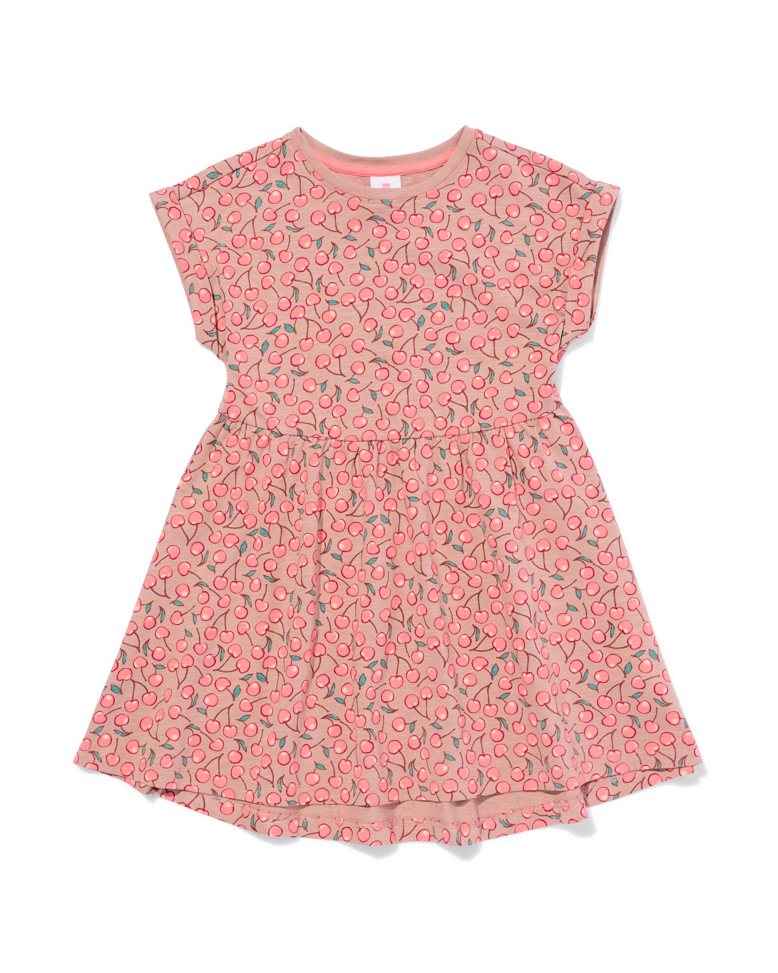 kinderjurk A-lijn jersey fruitprint ecru ecru - 30865905ECRU - HEMA