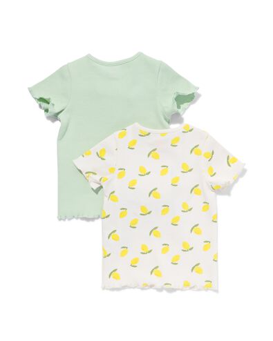 2 t-shirts bébé côtelés citron vert menthe 74 - 33046953 - HEMA