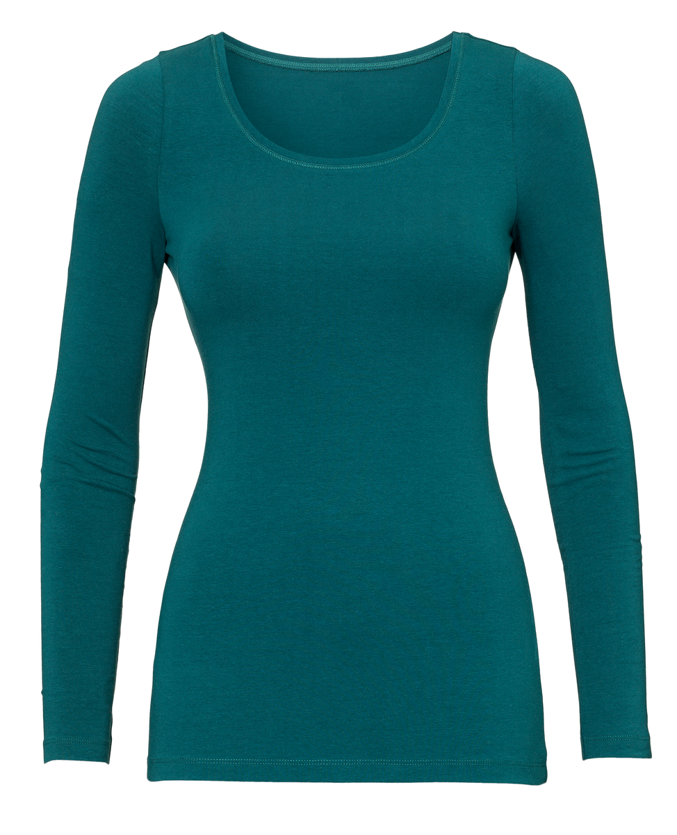 Basic-Damen-T-Shirt dunkelgrün - 1000005567 - HEMA
