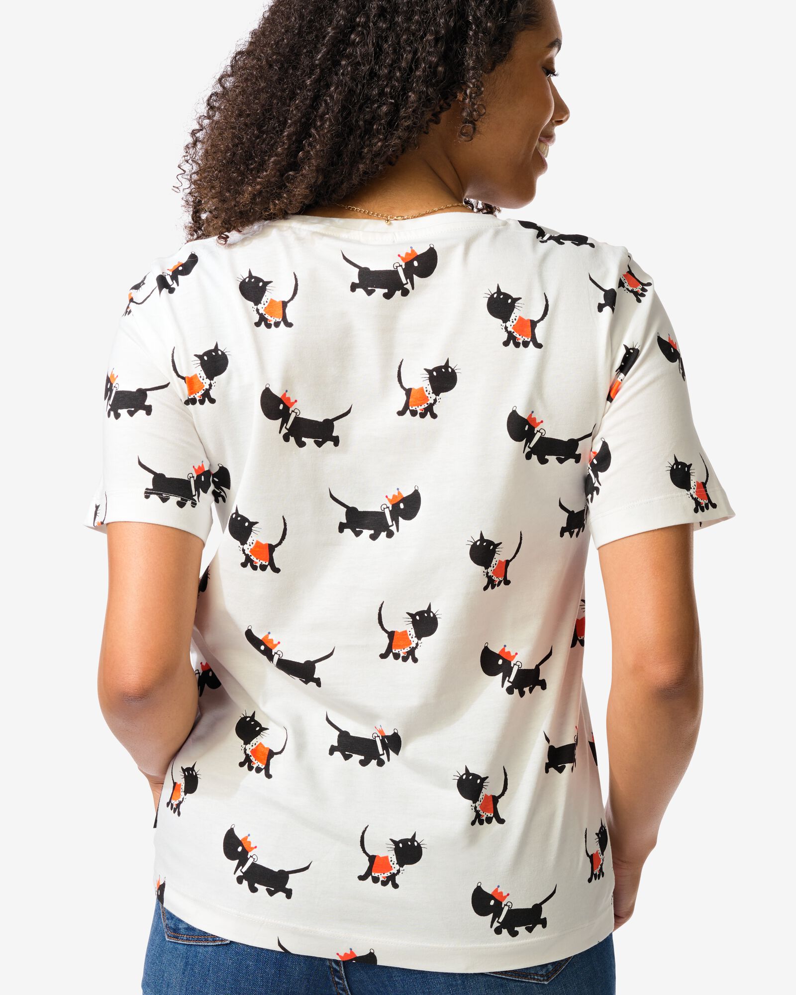 Takkie dames T-shirt jersey koningsdag wit wit - 36208730WHITE - HEMA