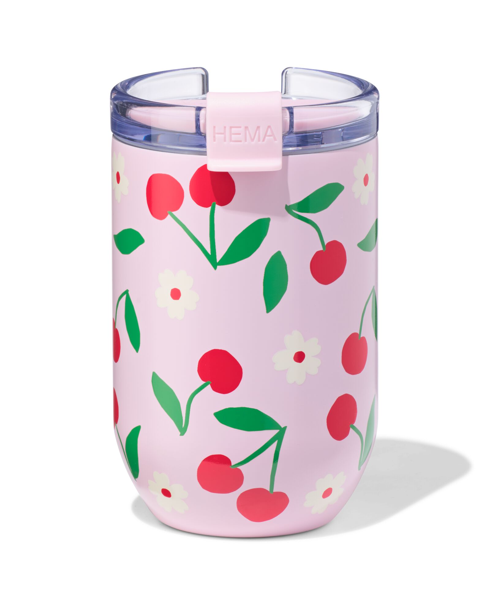 Kaffeebecher to go, 350 ml, Edelstahl, mit Kirschen - 61104500 - HEMA