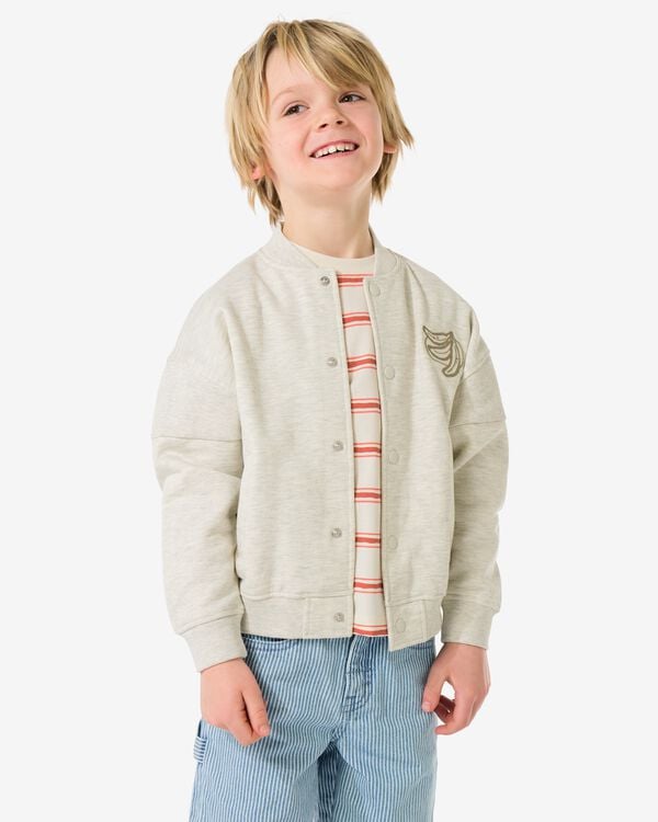 kinder bombervest sweatstof kleurblokken zand zand - 30716001SAND - HEMA