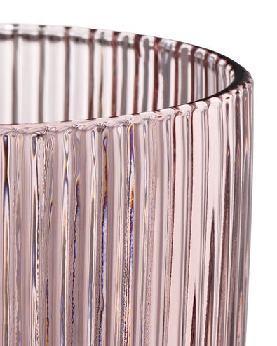 Wasserglas, 270 ml, Bergen, Glas, Streifenrelief, Bordeauxrot - 9401172 - HEMA