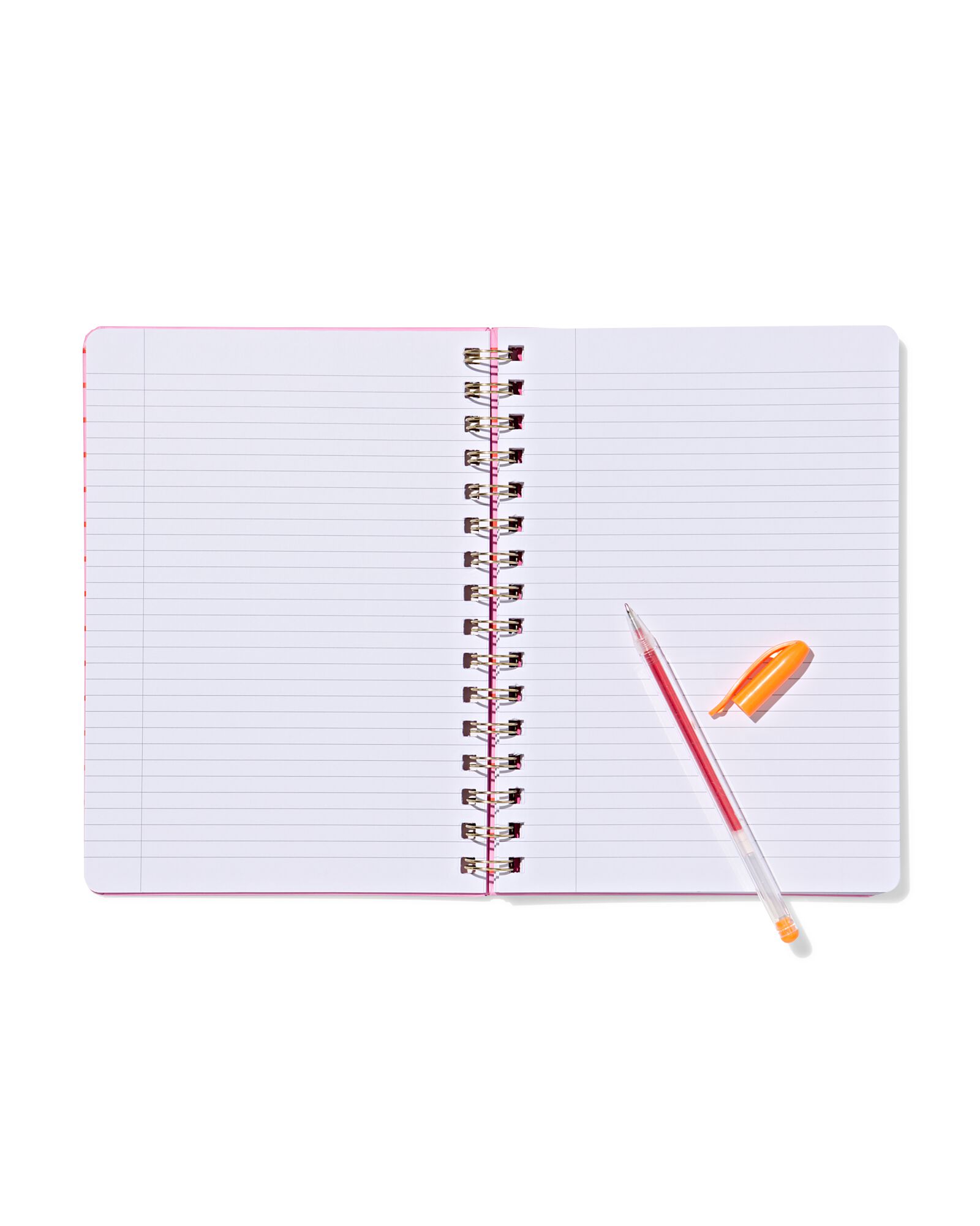 notitieboek 21.1x16cm strepen roze - 14100231 - HEMA