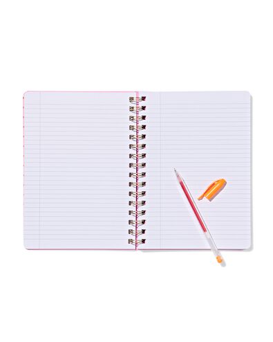 notitieboek 21.1x16cm strepen roze - 14100231 - HEMA