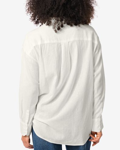 Damen-Bluse Lizzy, mit Leinen weiß weiß - 36239730WHITE - HEMA