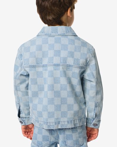 kinderspijkerjas blokken blauw blauw - 30718001BLUE - HEMA