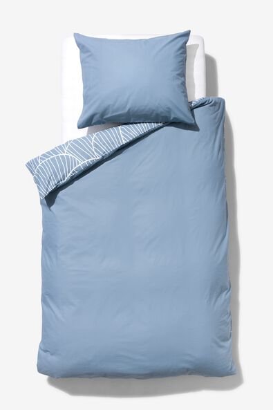 Bettwäsche, Soft Cotton, 140 x 220 cm, Pilze, blau - 5760027 - HEMA