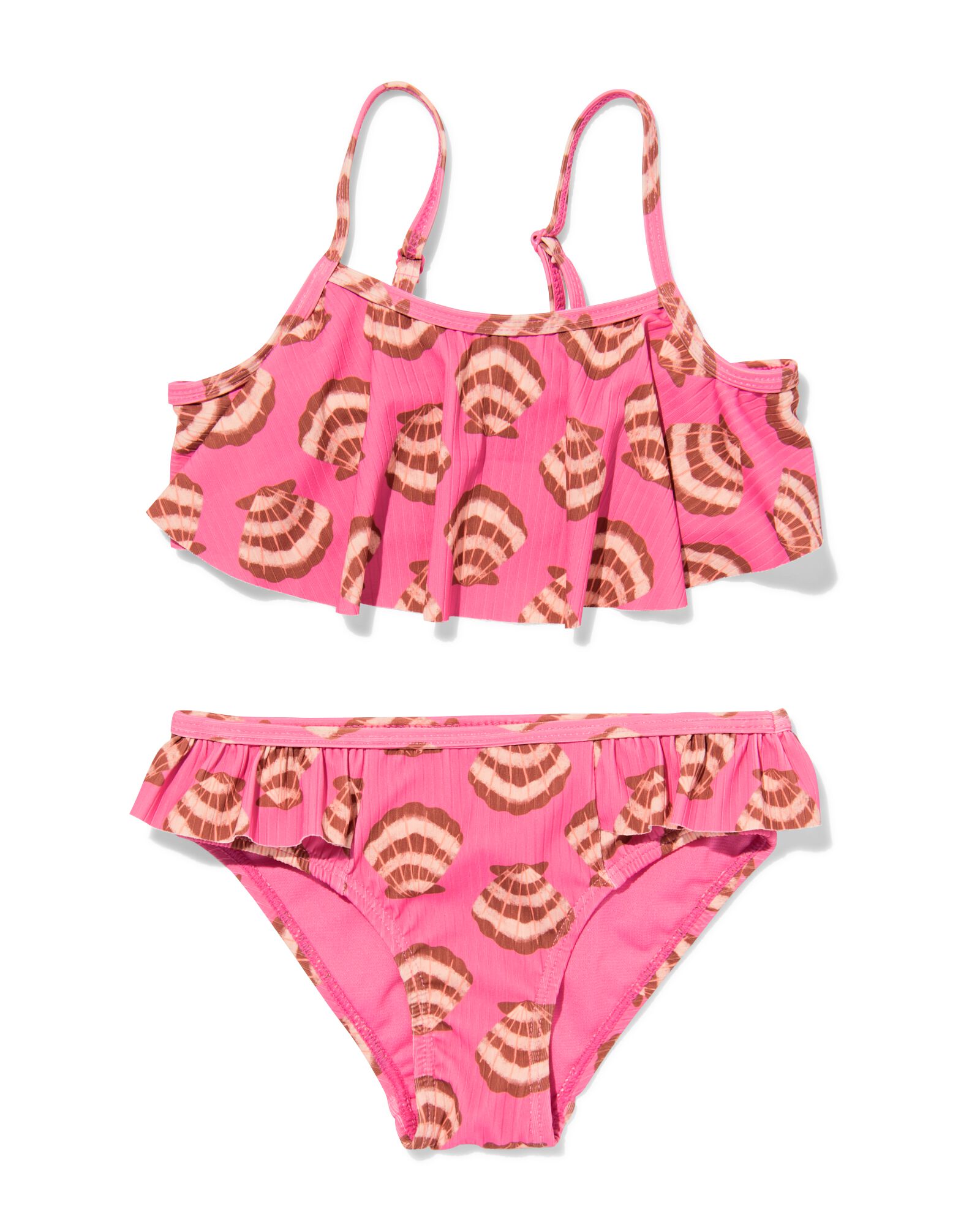 Kinderbikini gerippt mit Muscheln rosa rosa - 22260170PINK - HEMA